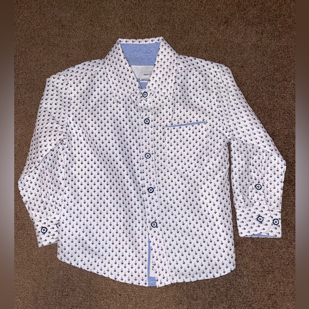 Craft and Flow toddler boys long sleeve button down shirt, size 2T, NWOT